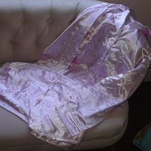 Pink satin pajama set